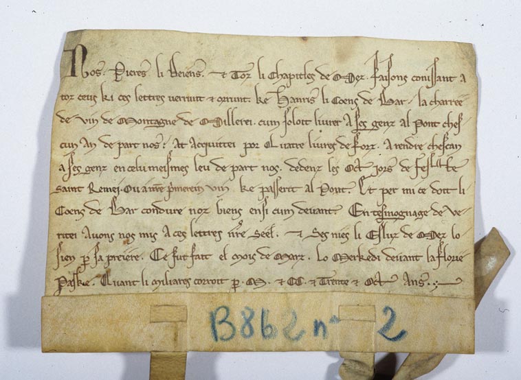 Charte de Metz, transaction de rente, 16 mars 1239.